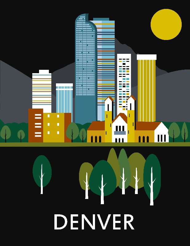 Illustration of Downtown Denver, CO